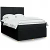 vidaXL Sommier à lattes de lit avec matelas Noir 140x200 cm Tissu