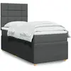 vidaXL Sommier à lattes de lit avec matelas Gris foncé 90x200 cm Tissu
