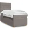 vidaXL Vidaxl Sommier À Lattes De Lit Avec Matelas Taupe 90x200 Cm Tissu