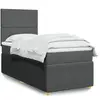 vidaXL Sommier à lattes de lit avec matelas Gris foncé 90x200 cm Tissu