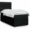 vidaXL Vidaxl Sommier À Lattes De Lit Avec Matelas Noir 100x200 Cm Tissu