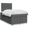 Vidaxl sommier à lattes de lit avec matelas gris foncé 120x200cm tissu