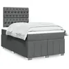 vidaXL Sommier à lattes de lit avec matelas Gris foncé 120x200cm Tissu