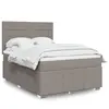 vidaXL Lit boxspring avec matelas Taupe 140x190 cm Tissu