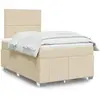 vidaXL Vidaxl Sommier À Lattes De Lit Avec Matelas Crème 120x200 Cm Tissu