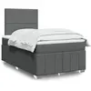 vidaXL Sommier à lattes de lit avec matelas Gris foncé 120x200cm Tissu