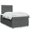 vidaXL Sommier à lattes de lit avec matelas Gris foncé 120x200cm Tissu