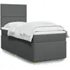 vidaXL Sommier à lattes de lit avec matelas Gris foncé 90x200 cm Tissu