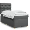 vidaXL Sommier à lattes de lit et matelas Gris foncé 90x190 cm Tissu