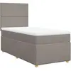 vidaXL Sommier à lattes de lit avec matelas Taupe 90x200 cm Tissu