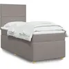 vidaXL Sommier à lattes de lit avec matelas Taupe 90x190 cm Tissu