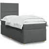 vidaXL Sommier à lattes de lit et matelas Gris foncé 90x190 cm Tissu