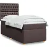 vidaXL Sommier à lattes de lit avec matelas Marron foncé 90x200 cm