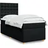 vidaXL Sommier à lattes de lit et matelas Noir 80x200 cm Tissu