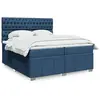 vidaXL Sommier à lattes de lit avec matelas Bleu 200x200 cm Tissu
