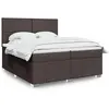 vidaXL Sommier à lattes de lit avec matelas Marron foncé 200x200 cm