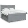 Vidaxl sommier à lattes de lit avec matelas gris clair 200x200cm tissu