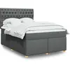 vidaXL Sommier à lattes de lit avec matelas Gris foncé 140x200cm Tissu