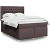 vidaXL Sommier à lattes de lit avec matelas Marron foncé 140x200 cm