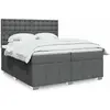 vidaXL Sommier à lattes de lit avec matelas Gris foncé 200x200cm Tissu