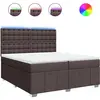 vidaXL Sommier à lattes de lit avec matelas Marron foncé 200x200 cm