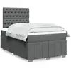 vidaXL Sommier à lattes de lit avec matelas Gris foncé 120x200cm Tissu