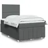 vidaXL Sommier à lattes de lit avec matelas Gris foncé 120x200cm Tissu