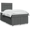 vidaXL Sommier à lattes de lit avec matelas Gris foncé 120x200cm Tissu