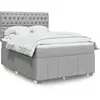Vidaxl sommier à lattes de lit avec matelas gris clair 140x190cm tissu