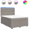 vidaXL Sommier à lattes de lit avec matelas Taupe 140x190 cm Tissu