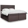 vidaXL Sommier à lattes de lit avec matelas Marron foncé 200x200 cm