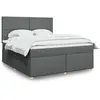 vidaXL Sommier à lattes de lit avec matelas Gris foncé 180x200cm Tissu