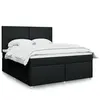 vidaXL Sommier à lattes de lit avec matelas Noir 180x200 cm Tissu