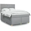 vidaXL Sommier à lattes de lit avec matelas Gris clair 160x200cm Tissu