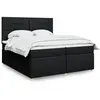 vidaXL Sommier à lattes de lit avec matelas Noir 200x200 cm Tissu
