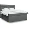 vidaXL Sommier à lattes de lit avec matelas Gris foncé 180x200cm Tissu