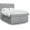 vidaXL Sommier à lattes de lit avec matelas Gris clair 160x200cm Tissu