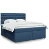 vidaXL Sommier à lattes de lit avec matelas Bleu 180x200 cm Tissu