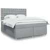 vidaXL Sommier à lattes de lit avec matelas Gris clair 180x200cm Tissu