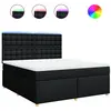 vidaXL Sommier à lattes de lit avec matelas Noir 180x200 cm Tissu
