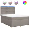 vidaXL Sommier à lattes de lit avec matelas Taupe 140x200 cm Tissu