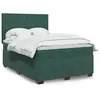 vidaXL Sommier à lattes de lit et matelas Vert foncé 140x190cm Velours
