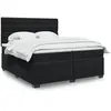 vidaXL Sommier à lattes de lit et matelas Noir 200x200 cm Velours