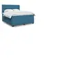 vidaXL Sommier à lattes de lit et matelas Bleu 200x200 cm velours