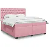 vidaXL Sommier à lattes de lit avec matelas Rose 200x200 cm Velours