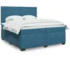 vidaXL Sommier à lattes de lit et matelas Bleu 200x200 cm velours