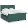vidaXL Sommier à lattes de lit et matelas Vert foncé 200x200cm Velours