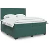 vidaXL Sommier à lattes de lit et matelas Vert foncé 200x200cm Velours