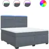 vidaXL Sommier à lattes de lit et matelas Gris foncé 180x200cm Velours