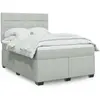 vidaXL Sommier à lattes de lit et matelas Gris clair 160x200cm Velours